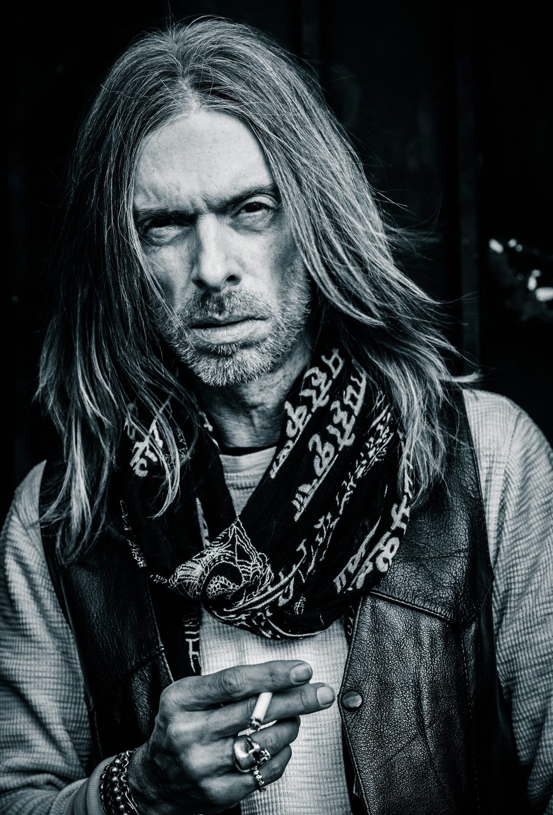 Rex Brown playing bass onstage in 2017