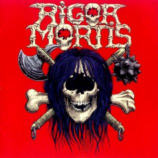 Cover of the 1988 Rigor Mortis album on Capitol Records, a skull-faced figure in a graveyard scene