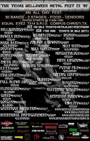 Texas Halloween Metal Fest IX, Corpus Christi — 30 bands, two stages.