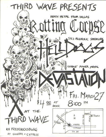 Third Wave presents Rotting Corpse, Helldogs and Devastation — Friday, March 27th.