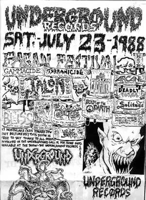 Underground Records Thrash Festival — Saturday, July 23rd, 1988.