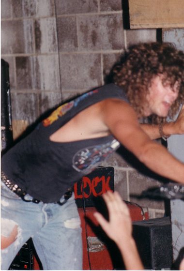 Jim "Moe" Mulqueen working the front of the stage.