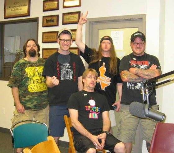 The two bands together at KNON.