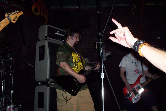 Pointing it back at the crowd.